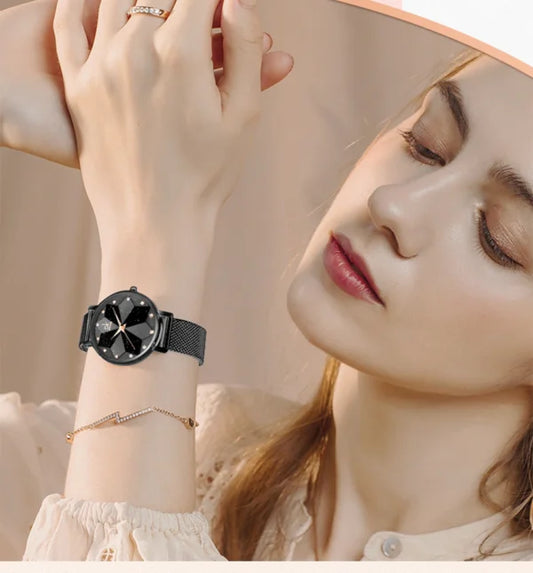 SK Mesh Stainless Steel Women Watch (K0157)