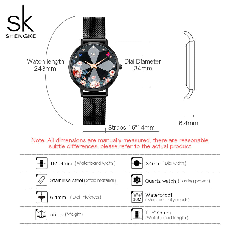 SK Mesh Stainless Steel Women Watch (K0157)