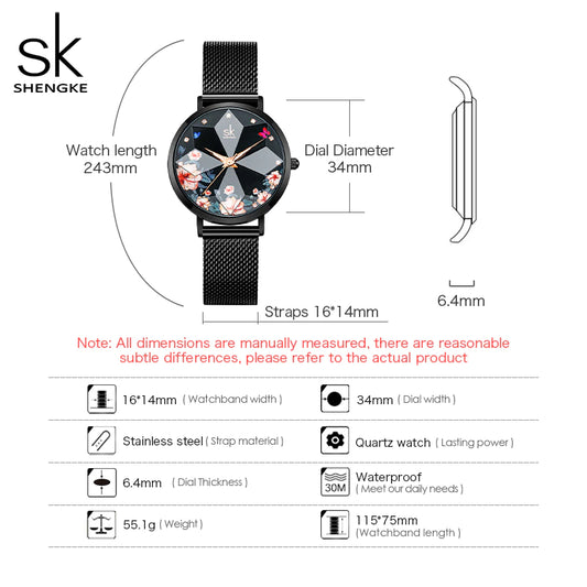SK Mesh Stainless Steel Women Watch (K0157)
