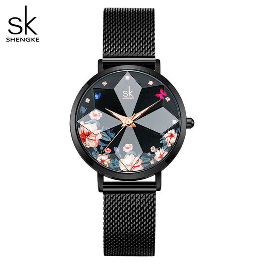 SK Mesh Stainless Steel Women Watch (K0157)