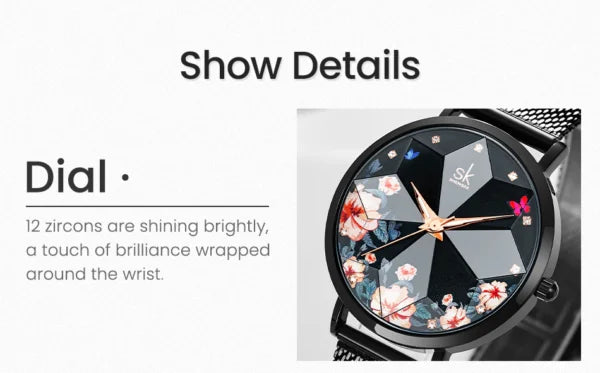 SK Mesh Stainless Steel Women Watch (K0157)