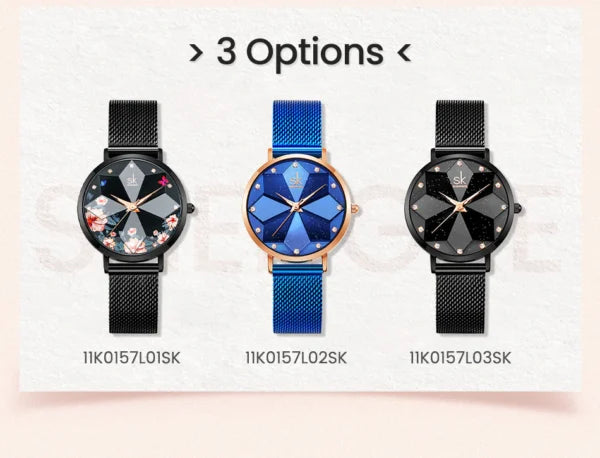 SK Mesh Stainless Steel Women Watch (K0157)