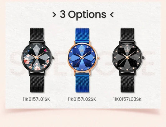 SK Mesh Stainless Steel Women Watch (K0157)