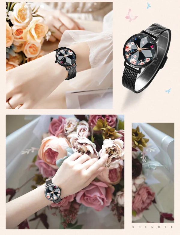 SK Mesh Stainless Steel Women Watch (K0157)