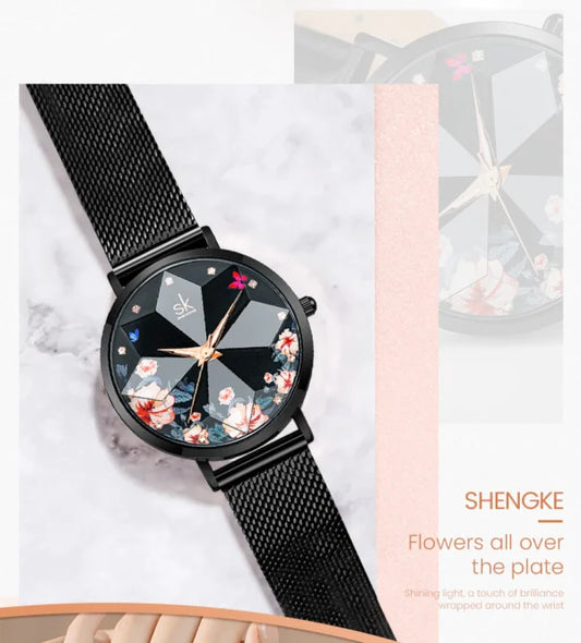 SK Mesh Stainless Steel Women Watch (K0157)