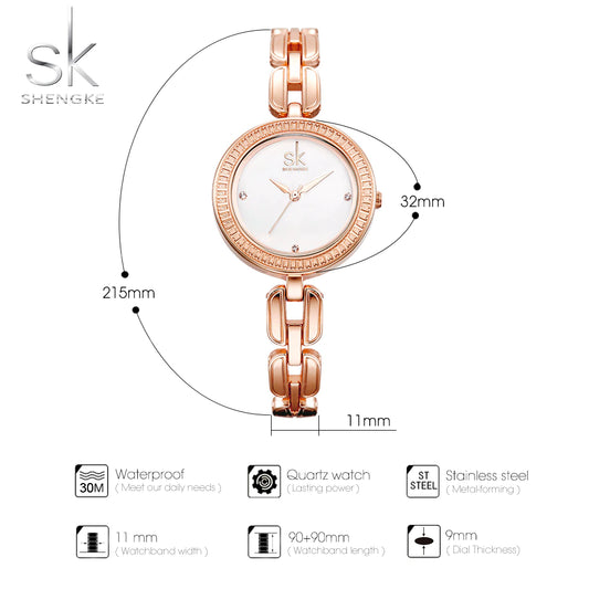 ساعة SK النسائية المصنوعة من الفولاذ المقاوم للصدأ (K0003)
