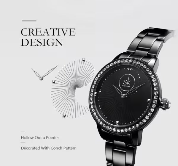 ساعة SK النسائية المصنوعة من الفولاذ المقاوم للصدأ (K0111)