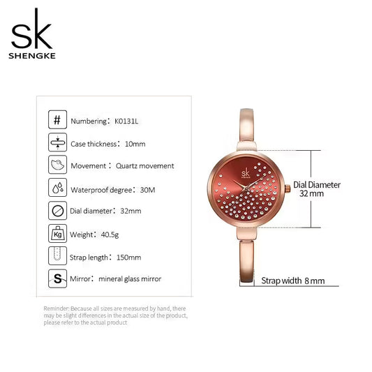 ساعة SK النسائية المصنوعة من الفولاذ المقاوم للصدأ (K0131)
