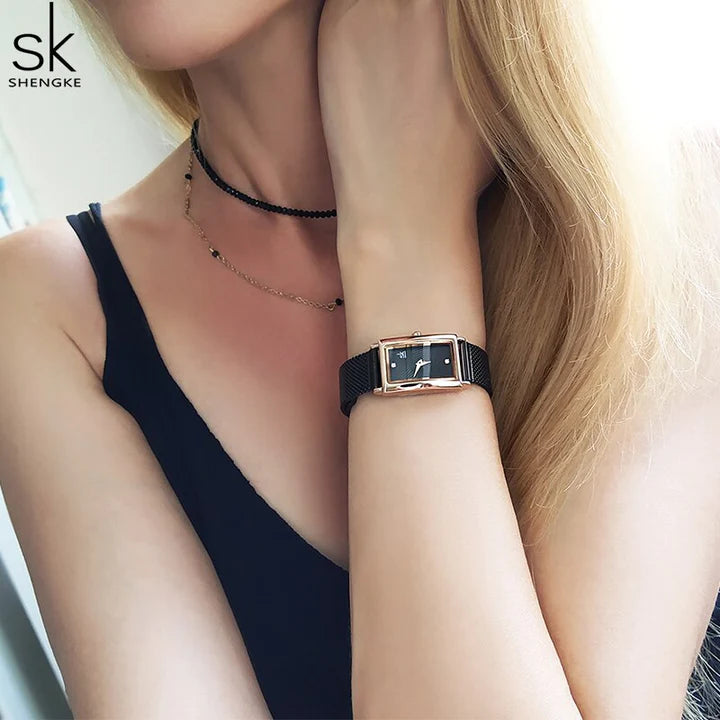 ساعة SK النسائية ذات الميناء المستطيل (SK0119)