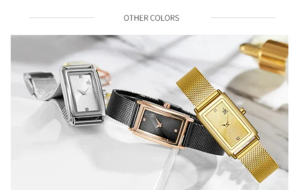 ساعة SK النسائية ذات الميناء المستطيل (SK0119)