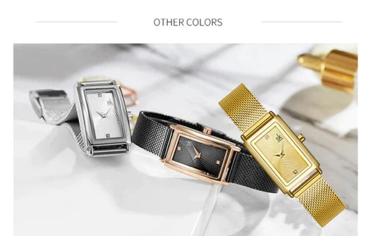 ساعة SK النسائية ذات الميناء المستطيل (SK0119)