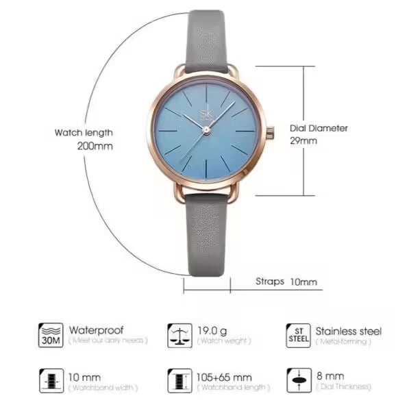 Montre en cuir simple pour femme SK (SK8021)