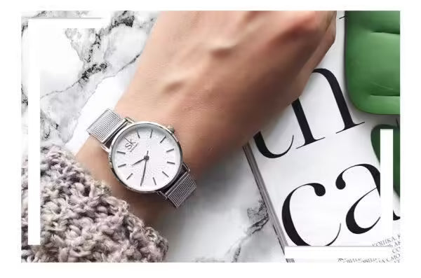 Montre SK pour femme, modèle simple en acier inoxydable (SK0006)