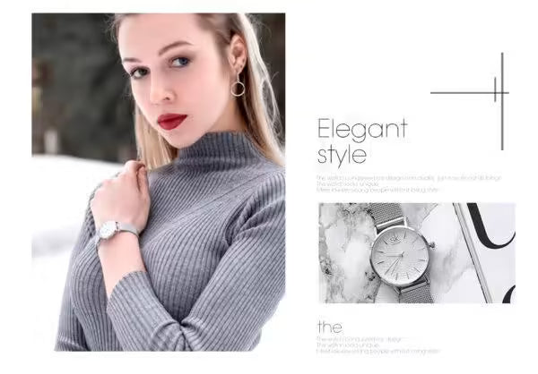 Montre SK pour femme, modèle simple en acier inoxydable (SK0006)