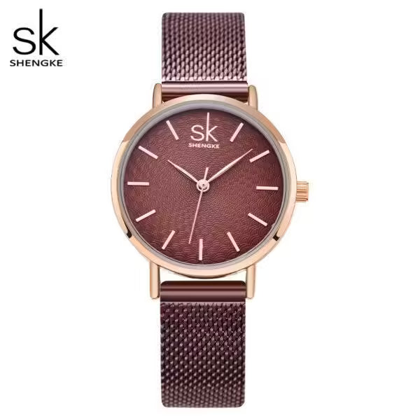 Montre SK pour femme, modèle simple en acier inoxydable (SK0006)