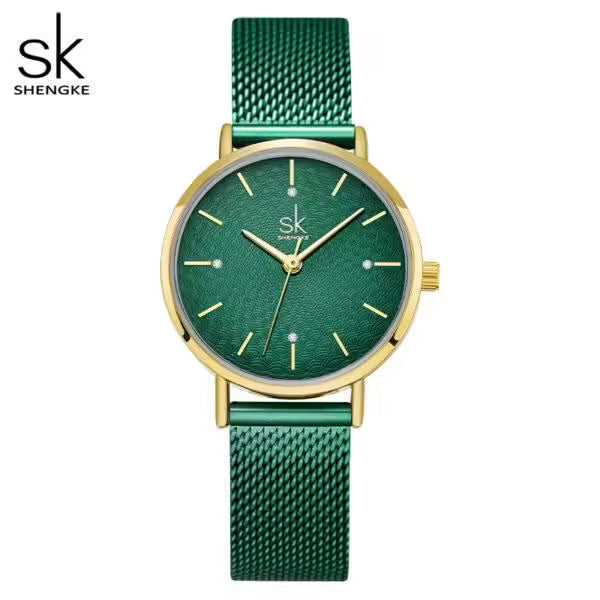Montre SK pour femme, modèle simple en acier inoxydable (SK0006)