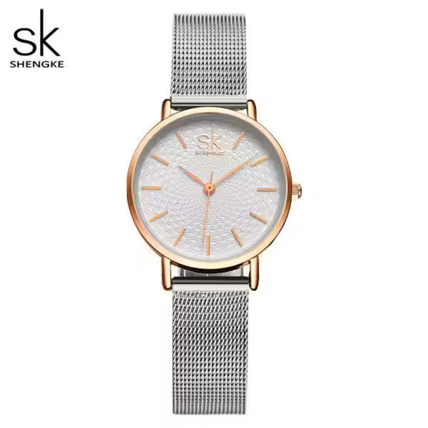 Montre SK pour femme, modèle simple en acier inoxydable (SK0006)