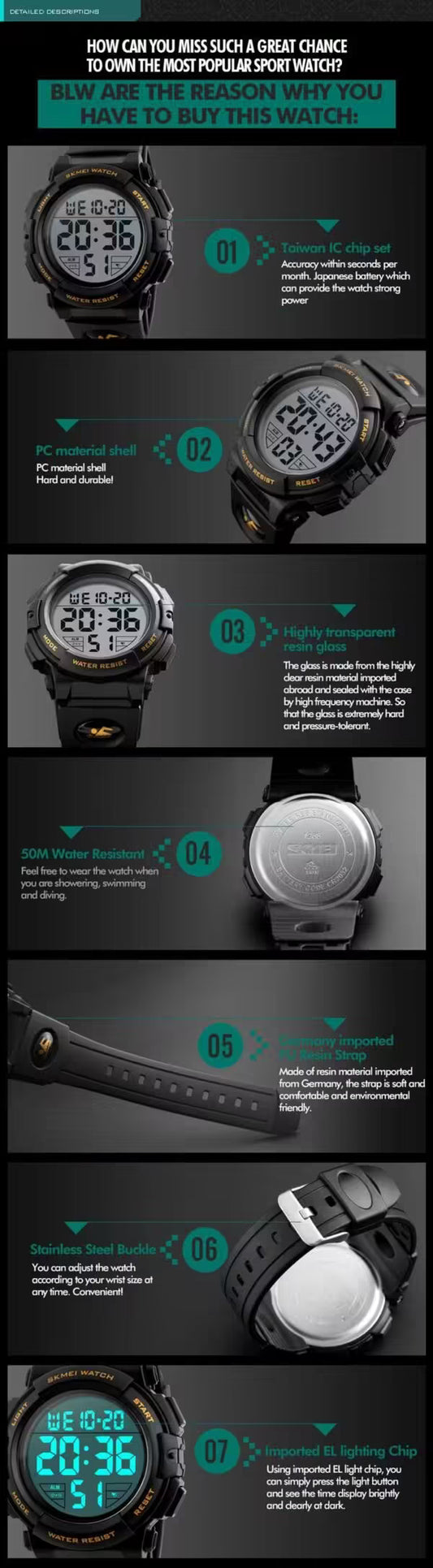 SKMEI Kids Digital Silicone Strap Watch (1266 )