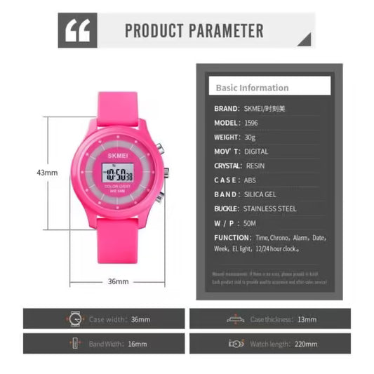 SKMEI Kids Digital Silicone Strap Watch (1596)
