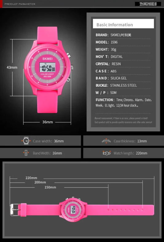 SKMEI Kids Digital Silicone Strap Watch (1596)