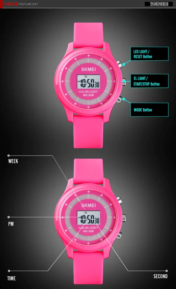 SKMEI Kids Digital Silicone Strap Watch (1596)
