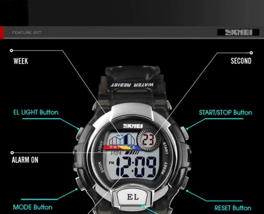 ساعة SKMEI الرقمية للأطفال بسوار من السيليكون (1450)