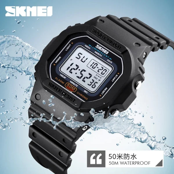 ساعة SKMEI الرقمية للأطفال بسوار من السيليكون (1608)