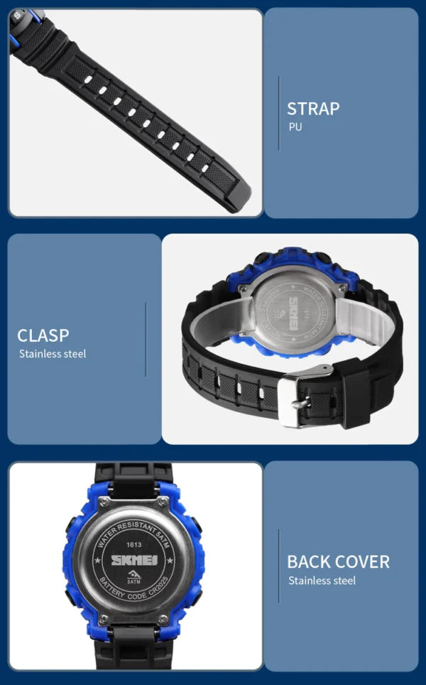 Montre numérique pour enfants SKMEI avec bracelet en silicone (1613)