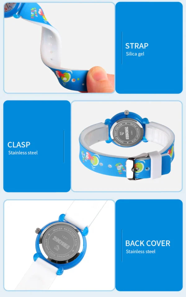 Montre SKMEI pour enfants, analogique, avec bracelet en silicone (1621)