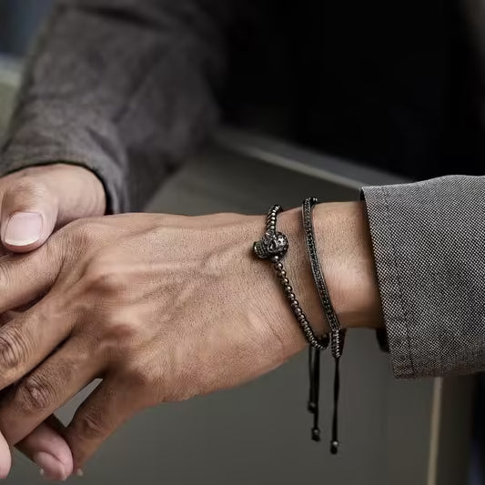 خرز شامبالا قابل للتعديل على شكل رأس جمجمة، 4 مم، قطعتين/مجموعة (EGBT281) 