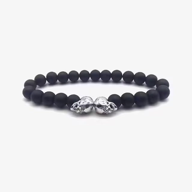 Skull Men Beads Bracelet (EGBT026)