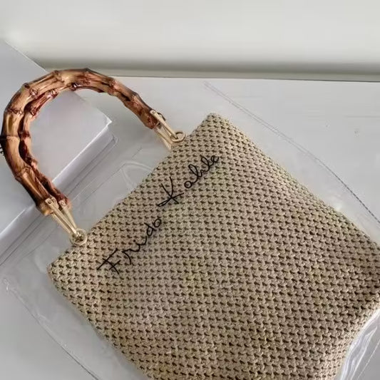 Slub Handle Transparent Women Shoulder Bag (EGB202)