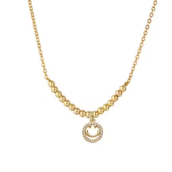 Smiley Face Pendant Women Necklace (EGN069)