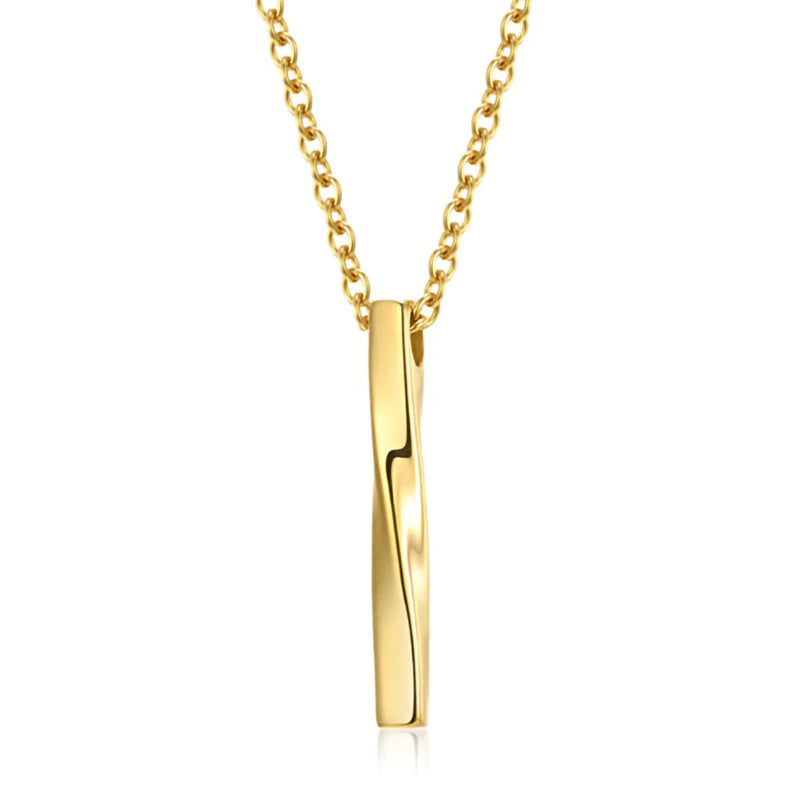 spiral 3d rectangle pendant unisex stainless steel necklace egn063 gallery img 4