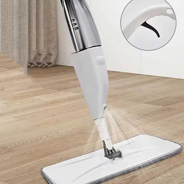 Spray Mop for Household & Kitchen - 360° Rotary Mop with Reusable Microfiber Cloth for Tile Floor Cleaning