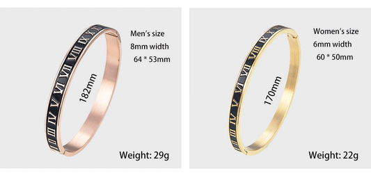 سوار معدني من الفولاذ المقاوم للصدأ بأرقام رومانية بعرض 6 مم و8 مم (EGBT355)