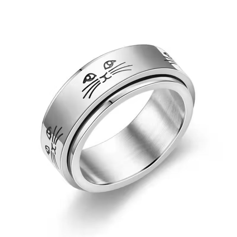 Bague unisexe en acier inoxydable argenté (EGR004)