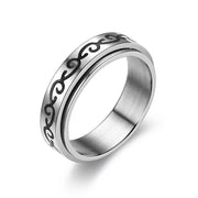 Bague unisexe en acier inoxydable argenté (EGR023)