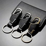 Porte-clés en acier et cuir (m2)