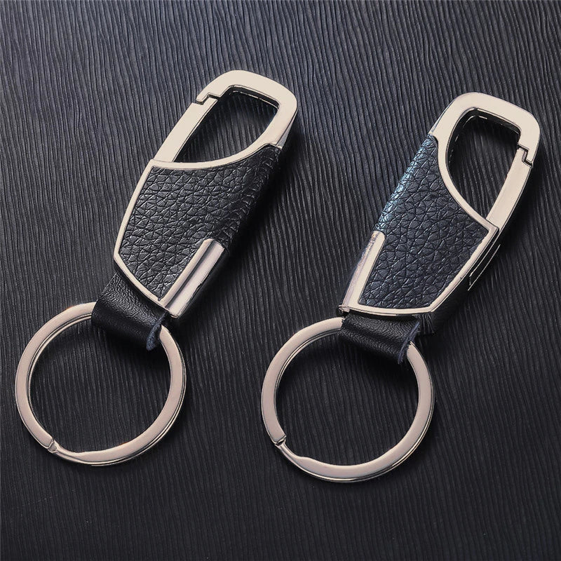 Porte-clés en acier et cuir (m2)