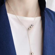 Strand Bead Silver Color Link Women Chain (EGN088)