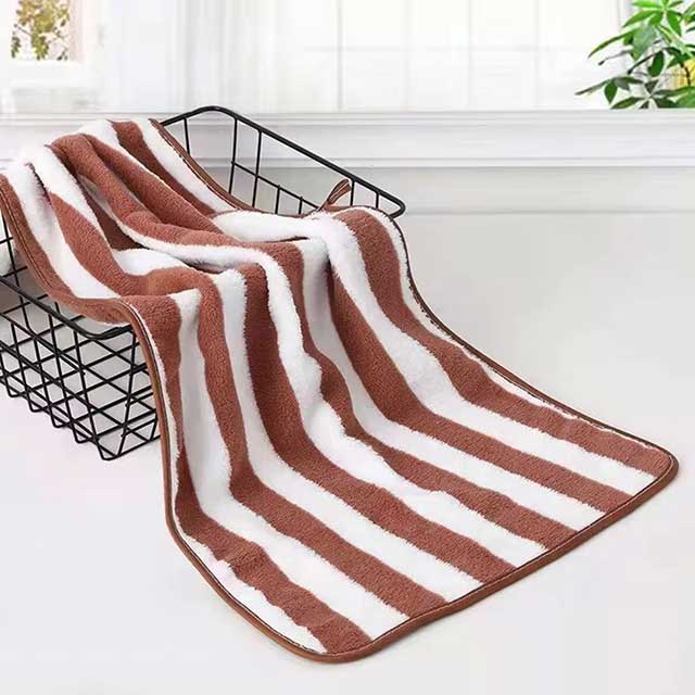 35x75cm Stripes Absorbent Quick-Drying Bath Towel Set – Soft Microfiber Face & Hand Towels for Adults, Bathroom, Swim & Pool Use (2022)