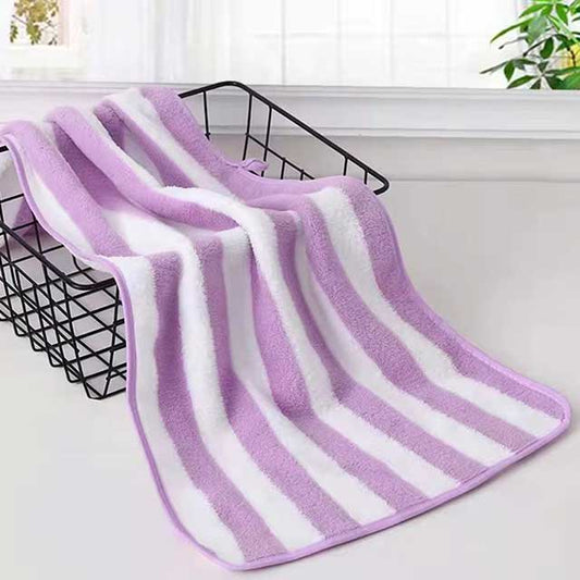 35x75cm Stripes Absorbent Quick-Drying Bath Towel Set – Soft Microfiber Face & Hand Towels for Adults, Bathroom, Swim & Pool Use (2022)