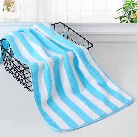 35x75cm Stripes Absorbent Quick-Drying Bath Towel Set – Soft Microfiber Face & Hand Towels for Adults, Bathroom, Swim & Pool Use (2022)