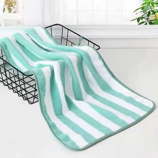 35x75cm Stripes Absorbent Quick-Drying Bath Towel Set – Soft Microfiber Face & Hand Towels for Adults, Bathroom, Swim & Pool Use (2022)