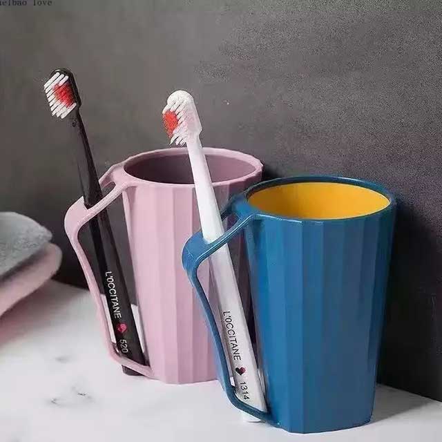 Stylish Tooth-Brushing Cups – Large Capacity PP Plastic Water Mugs for Bathroom & Household Use