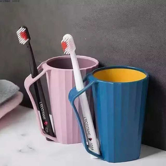 Stylish Tooth-Brushing Cups – Large Capacity PP Plastic Water Mugs for Bathroom & Household Use