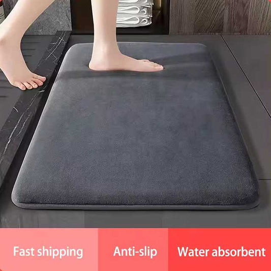 Super Absorbent Coral Velvet Bathroom Floor Mat – Anti-Slip Bath Mat & Door Mat for Quick Drying and Ultimate Comfort