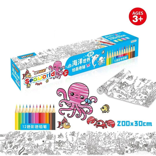 Kids Coloring Scroll Paper Roll – Creative Drawing & Coloring Activity Sheet (180 x 20 cm)