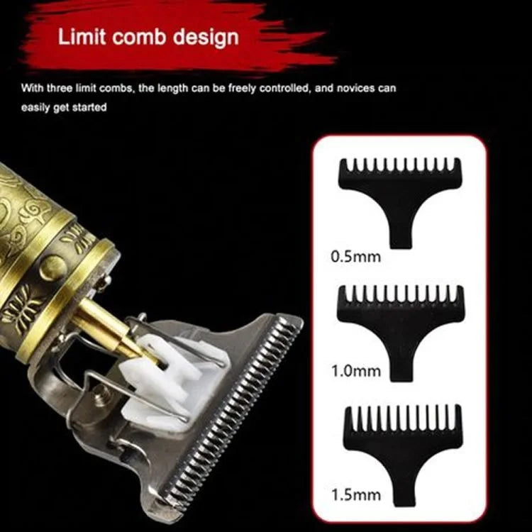 Professional Hair Clipper – 16 x 3 cm Cordless Rechargeable T-Blade Beard & Hair Trimmer